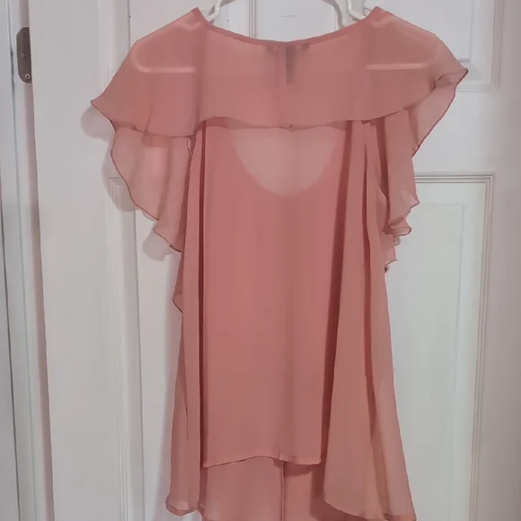 H&M Pink Flutter Sleeve Ruffled Blouse - Picture 6 of 6